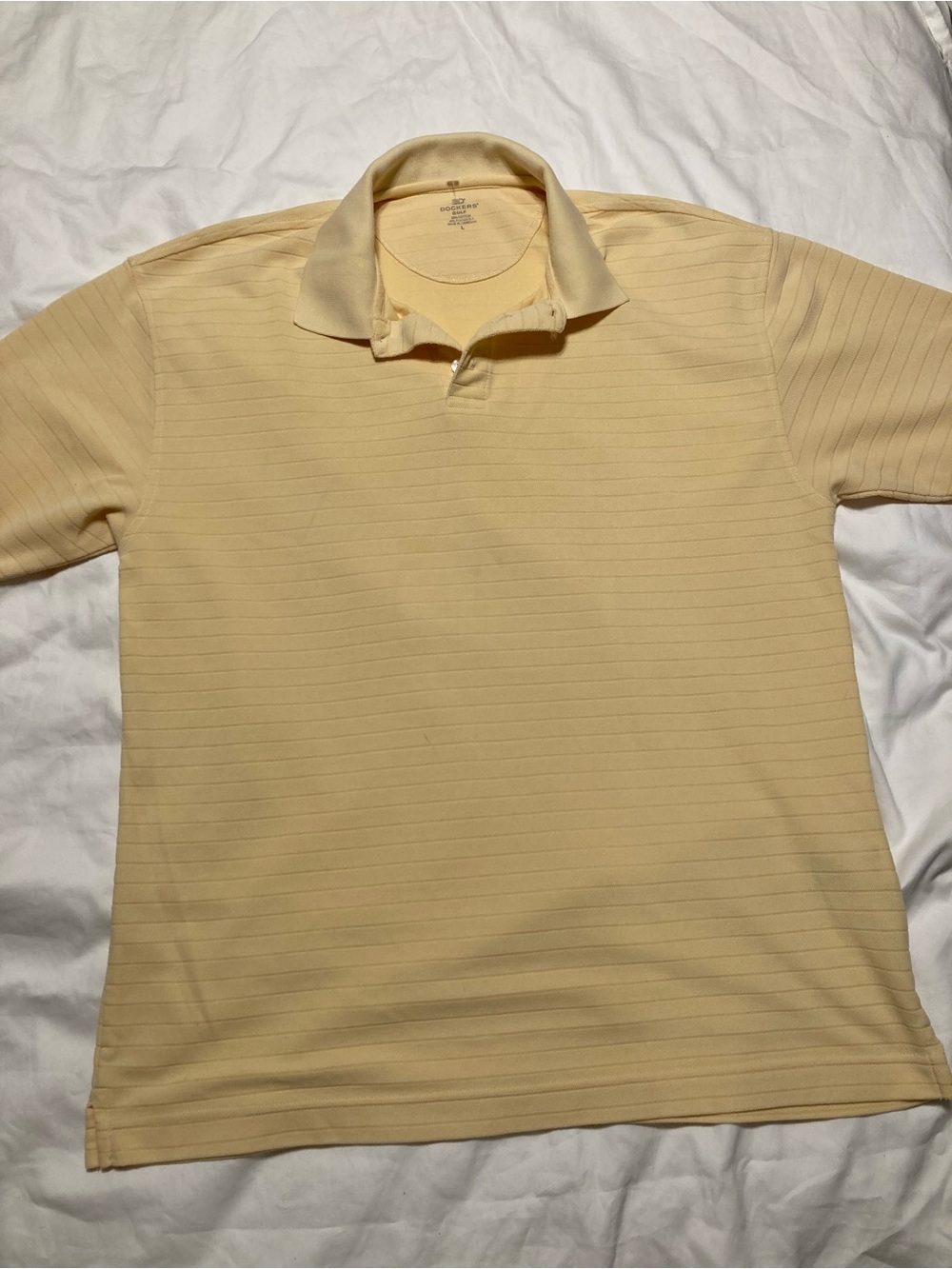 Dockers Men's Short Sleeve Polo in Soft Yellow